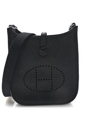 Hermes Mini Evelyne Black Leather Crossbody Bag
